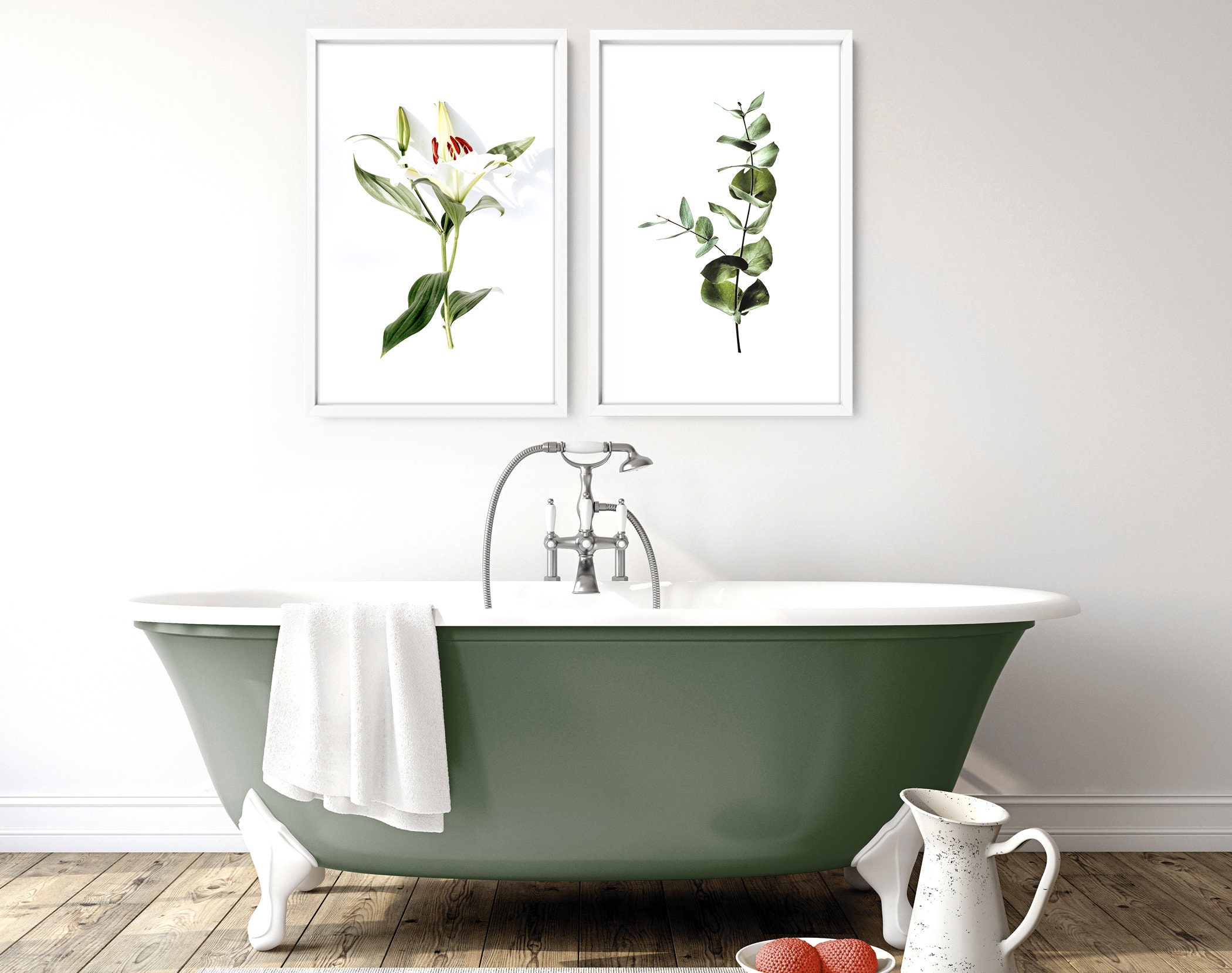 Bathroom Decor Set of 2 Wall Art Prints Framed Wall Art - Etsy