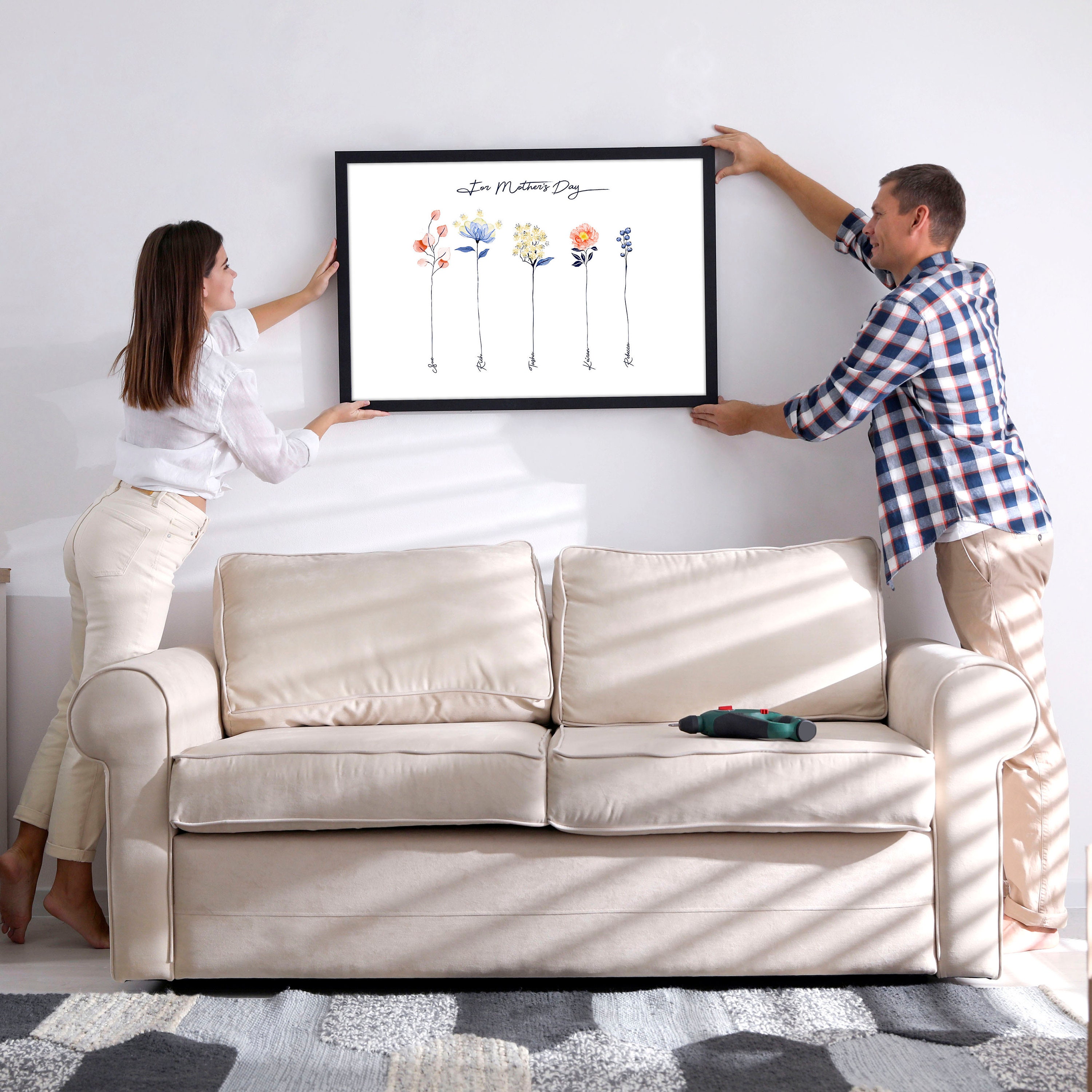 Custom Family Tree Wall Art, First Christmas in New Home Indoor Decor ...