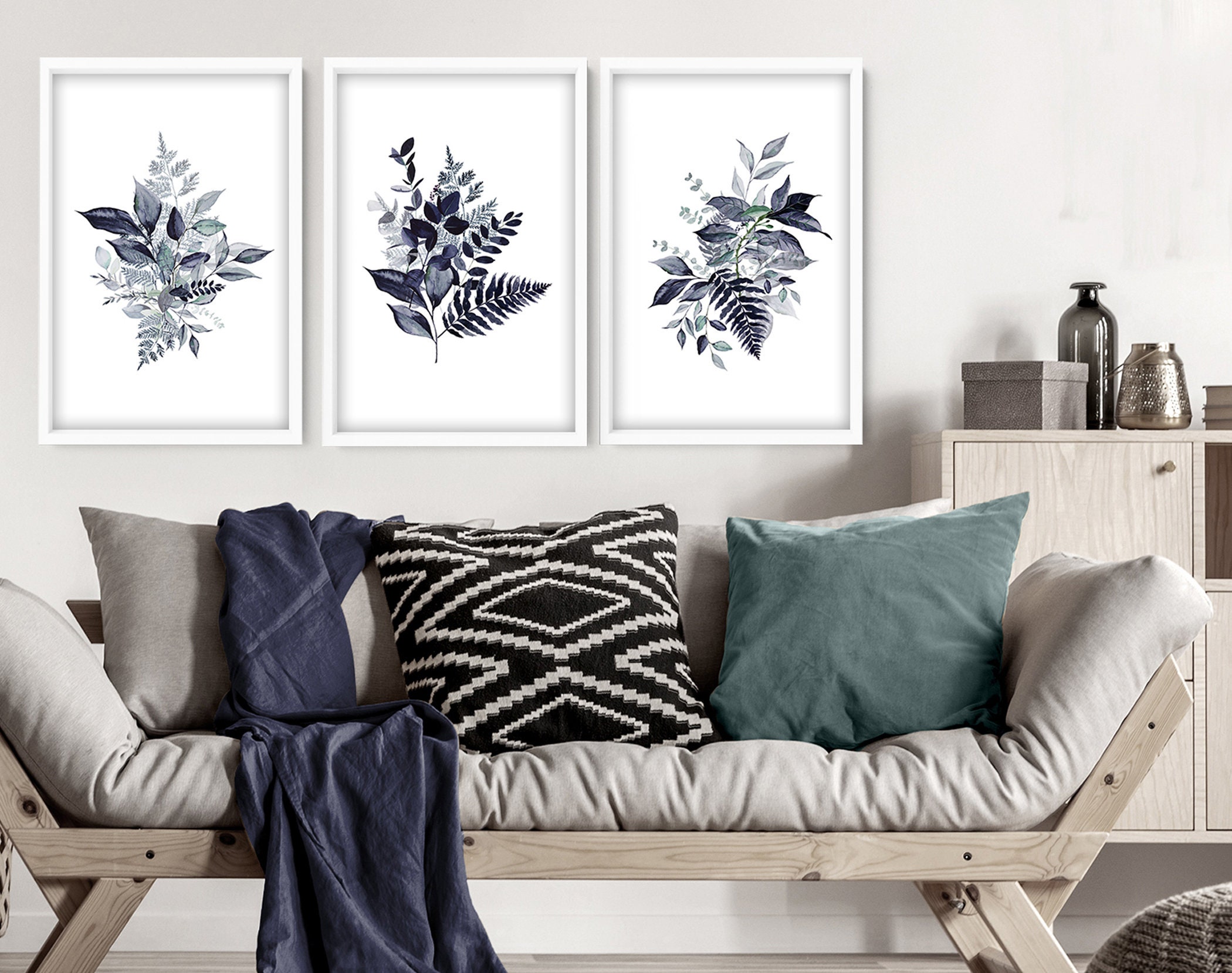 Home Decor Wall art Wall decor living room set of 3 Tropical | Etsy