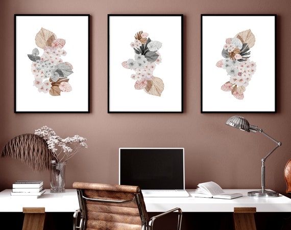 Home Office Decor for Women Framed 3 Piece Wall Art Print Set - Etsy  Australia