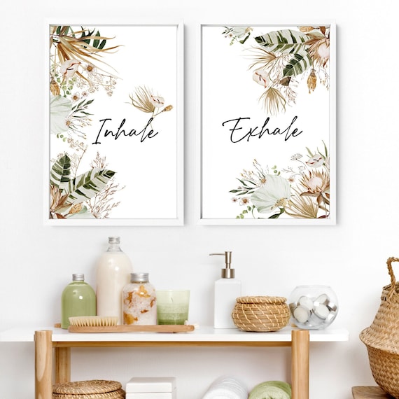 Trendy Bohemian Framed Set of 2 Wall Art Prints for Home Decor Bathroom Boho Relaxation Earth Tone Wall Prints for Lakehouse Toilet Decor Etsy Canada
