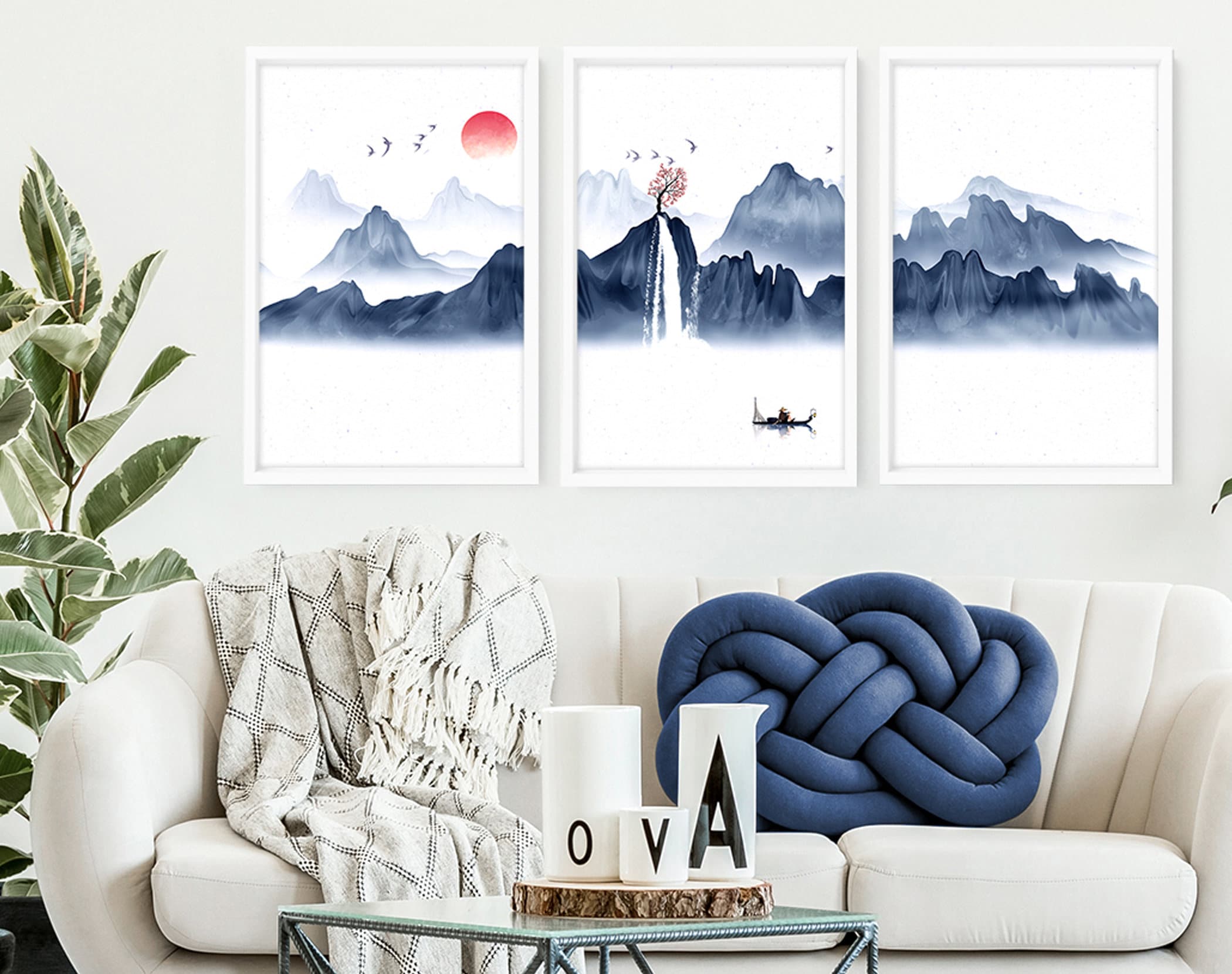 Japandi Art Shower Curtain Japandi Decor Japandi Style