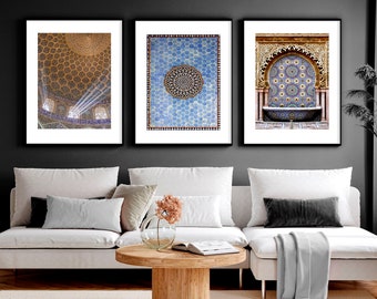 Islamic Wall Art set of 3 art prints, Islamic Home Decor, Eid Decoration, Muslim Gift for women, Quran quotes gift, Arabic Calligraphy art