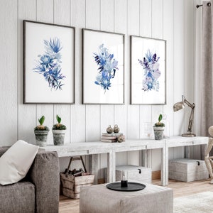 Home Decor Wall Art, Boho Botanical Set of 3 Prints, Living Home Decor Wall Art, Boho Botanical Set of 3 Prints, Living