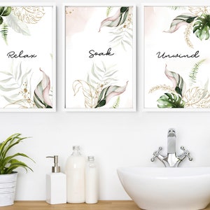Bathroom Prints Set of 3 Bathroom Wall Decor Bathroom Wall - Etsy