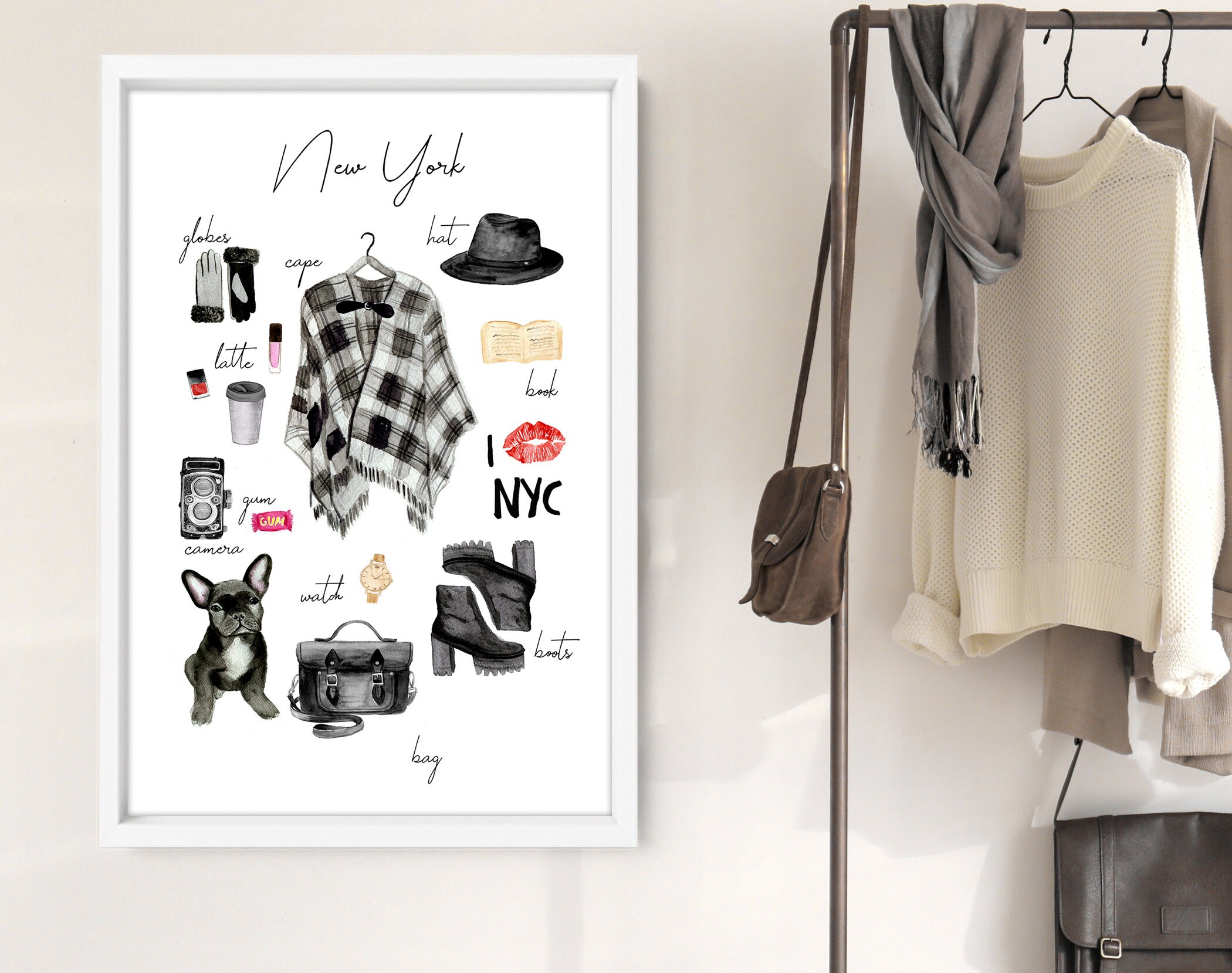 Fashion wall art print Dressing room decor print New York Etsy
