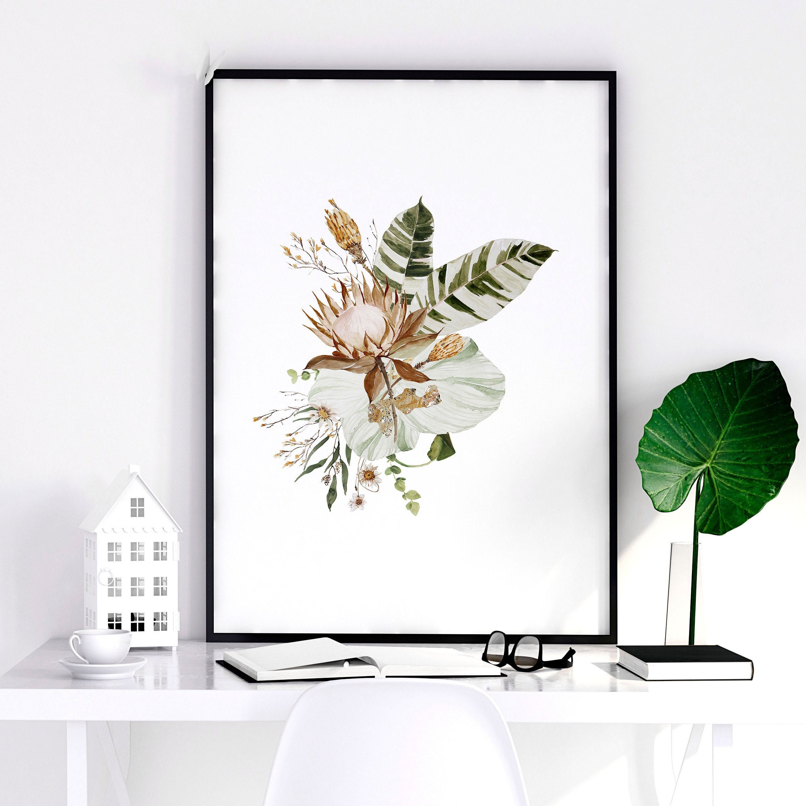 Home Decor Wall Art, Boho Botanical Set of 3 Prints, Living Home Decor Wall Art, Boho Botanical Set of 3 Prints, Living