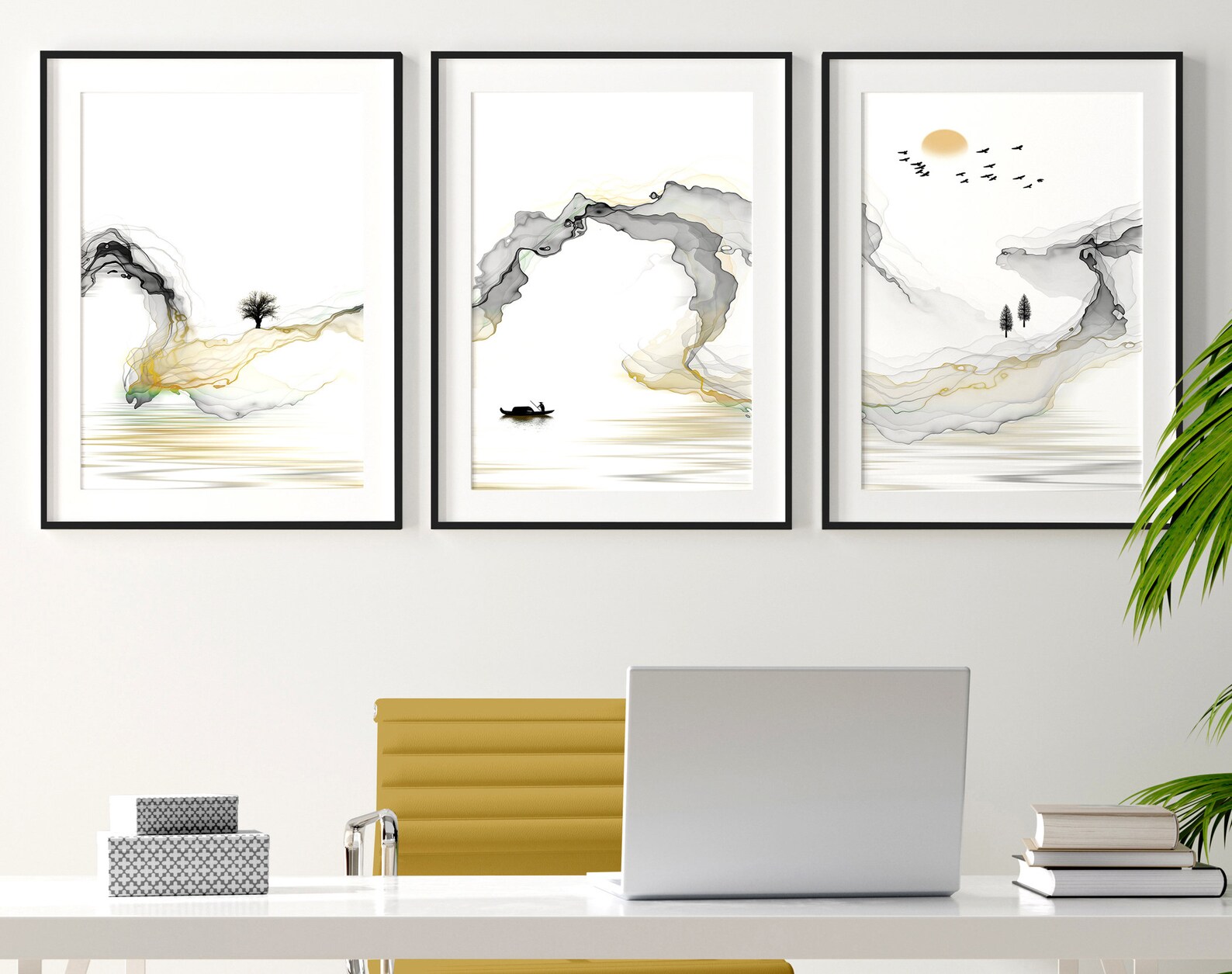 Trendy Zen Calming Office Decor for Men Set of 3 Framed Panel Etsy