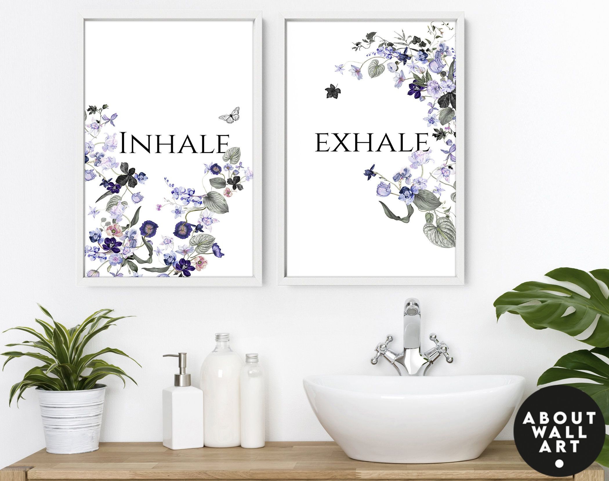 Spa Bathroom Art Botanical Bathroom Plant Print Set of 2 | Etsy