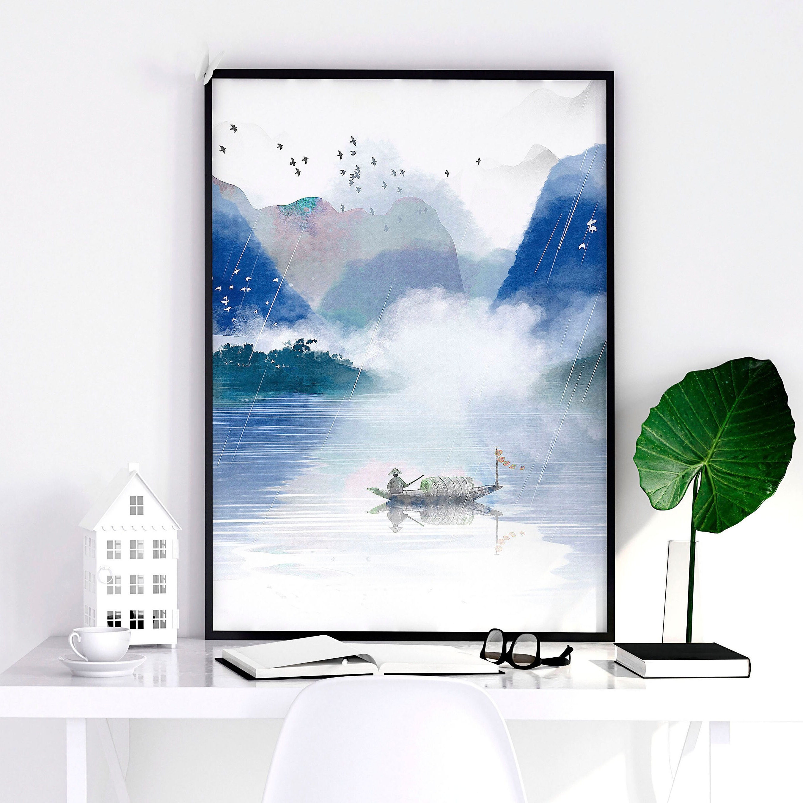 Japandi Wall Art Decor Framed 3 Piece Wall Art Set Artwork for a