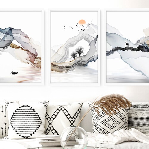 Home Decor Wall Hanging Set X 3 Prints Office Decor Living Etsy UK