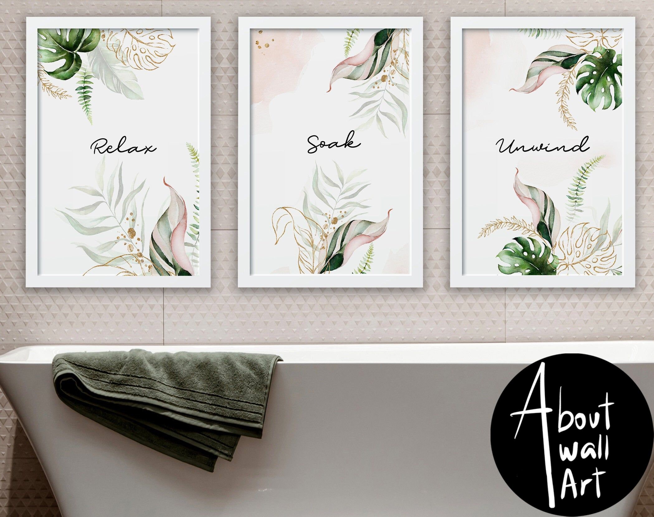 Bathroom prints set of 3 bathroom wall decor Bathroom wall Etsy