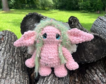 SANORA, fatina dei boschi, modello all'uncinetto a punto basso, peluche all'uncinetto, peluche stravagante, modello amigurumi