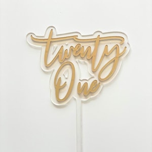 Double Layer Acrylic Cake Topper Twenty One