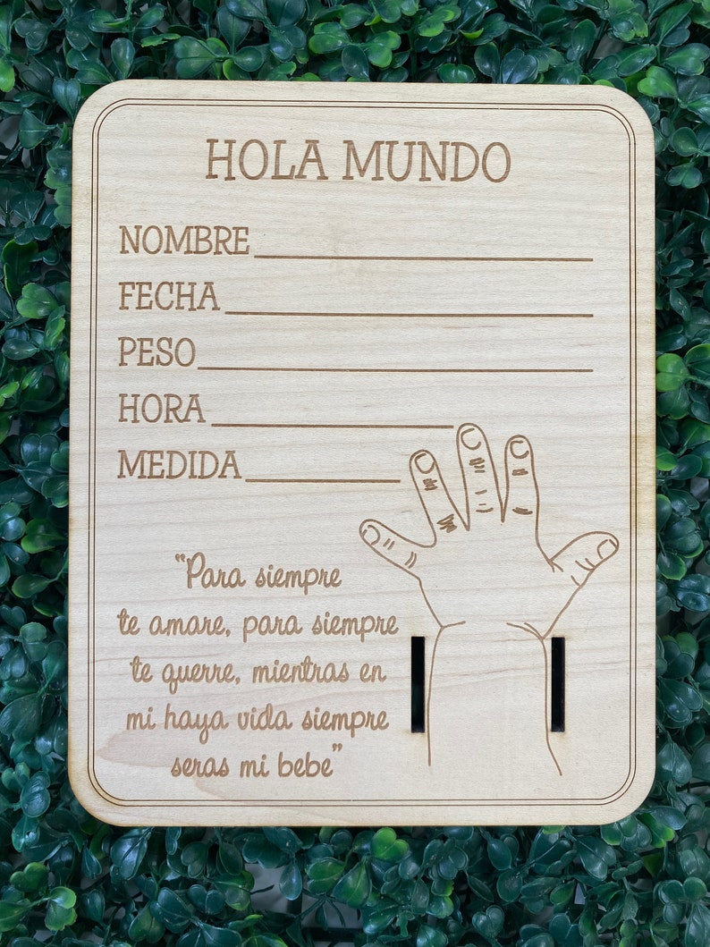 Hola Mundo Anuncio de Infante Placa de Pulsera Hospitalaria Accesorio para fotografía de bebé image 2