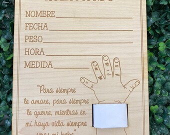 Hola Mundo Anuncio de Infante || Placa de Pulsera Hospitalaria || Accesorio para fotografía de bebé