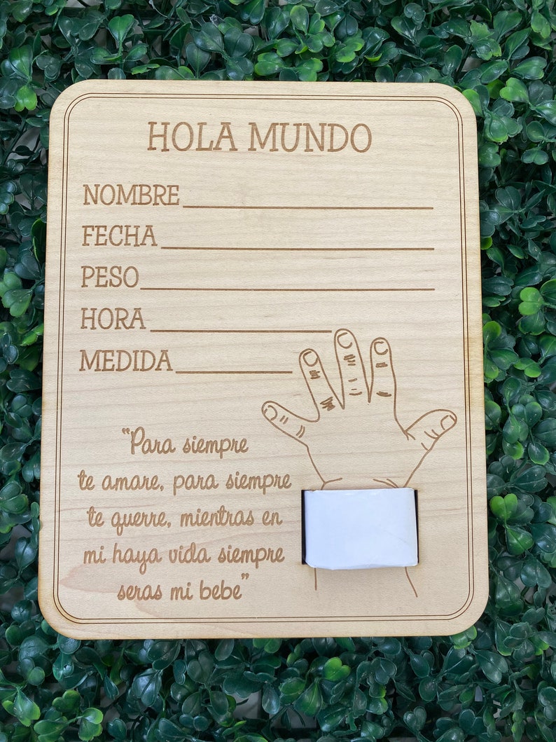 Hola Mundo Anuncio de Infante Placa de Pulsera Hospitalaria Accesorio para fotografía de bebé image 1