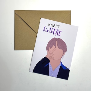 Tarjeta de felicitación de cumpleaños de BTS "Happy BirthTAE"
