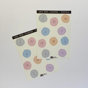 Wax Seal - Pastels bloemen en botanische matte sticker vel