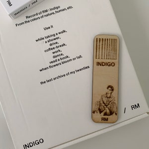 Engraved wooden bookmark, RM Indigo, BTS Namjoon inspired, ARMY, book lover gift, reading, gift idea, laser engraved, bts bookmark, wood