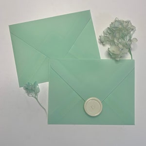 Mint green vellum A2 envelope