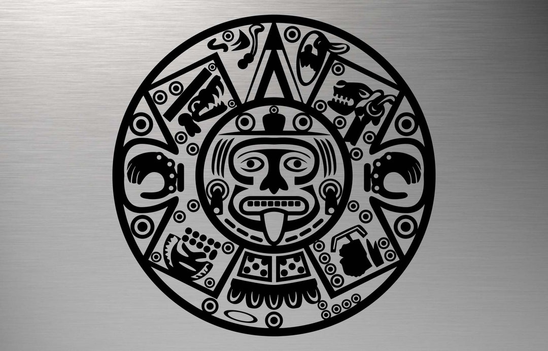 Aztec Svg, Aztec Dxf, Aztec Silhouette, Aztec Vector, Aztec Calendar