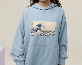 Hokusai 'The Great Wave' Hoodie, Sweater, Vintage, Unisex, Aesthetic Trendy Retro, Japanese, Hoodie, Oversized, Beautiful Hoody