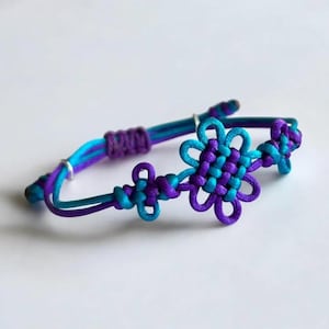 Kpop Demon Hunters Bracelets featured in Netflix Handmade Korean Traditional Knot. Blue and Purple. Made in Korea Threads