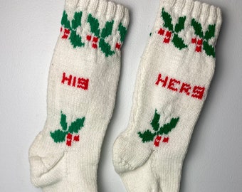 Vintage His and Hers Matching Crotchet Stockings