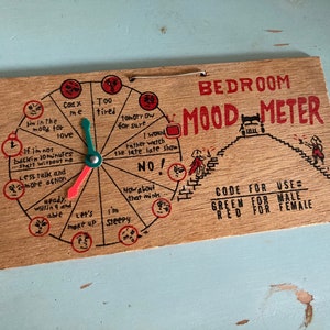 Vintage Bedroom Mood Meter Wooden Code Sign Couple Adult Funny ...