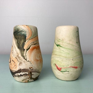 Vintage Nemadji Inspired Swirl Vase Pair