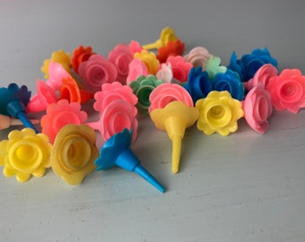 Vintage Flower Cake Topper Candle Base Lot