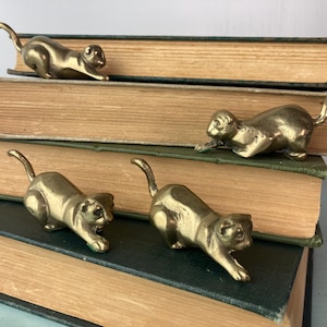 Vintage Tiny Brass Cat