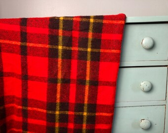 Vintage Faribo Wool Plaid Throw Blanket