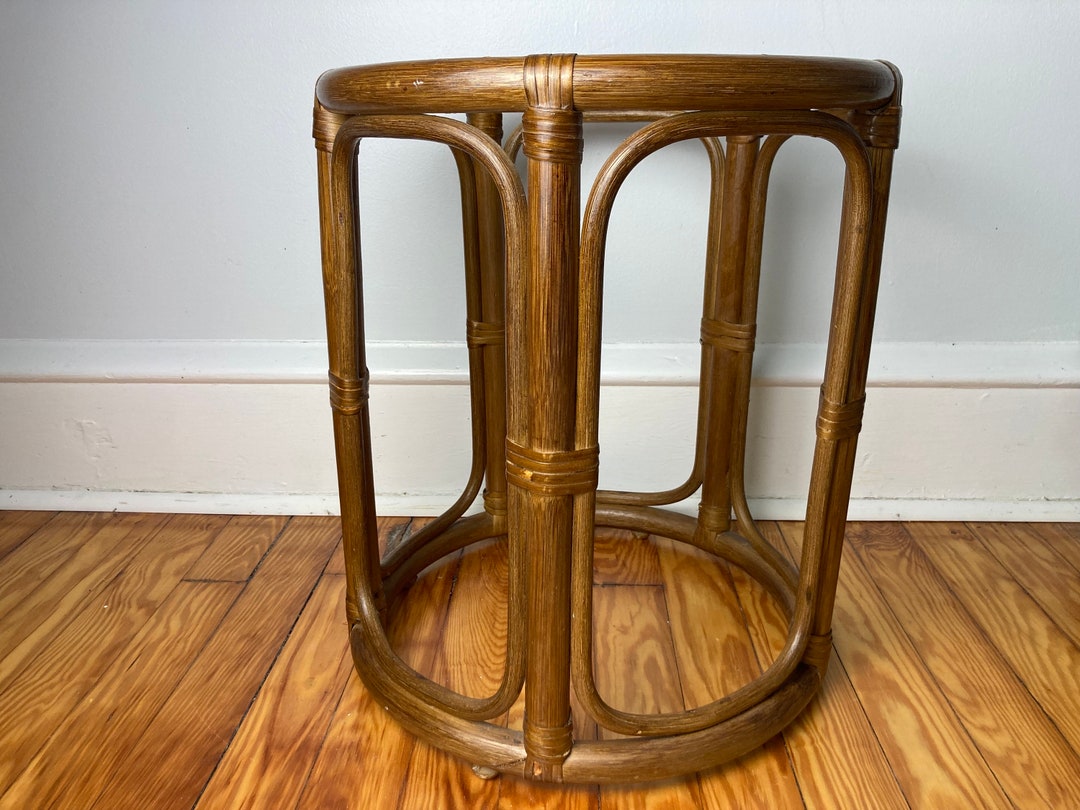 Vintage Rattan Table Base Stand Etsy