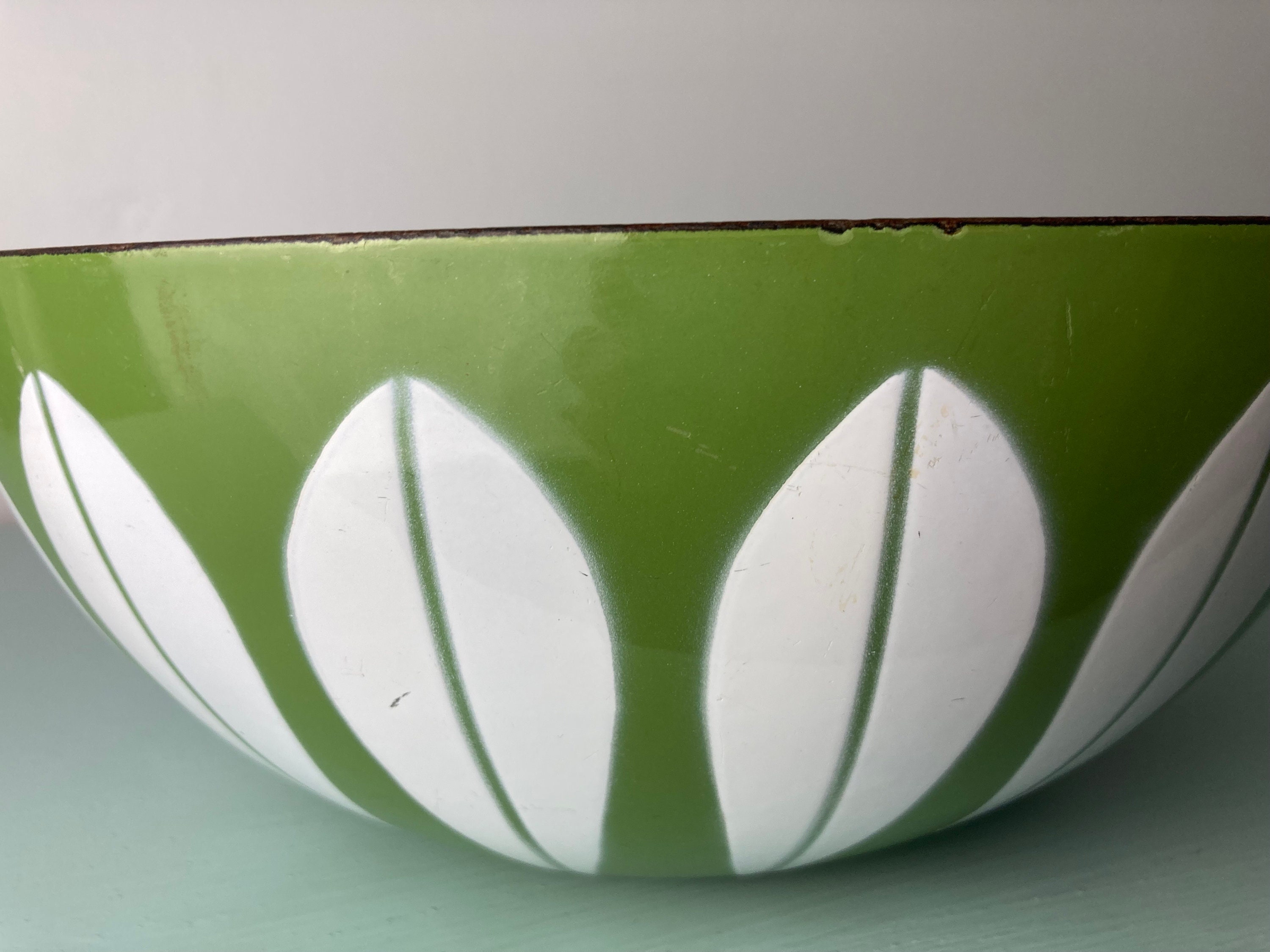 Vintage Cathrineholm 9.5 Lotus Olive Green Bowl - Etsy