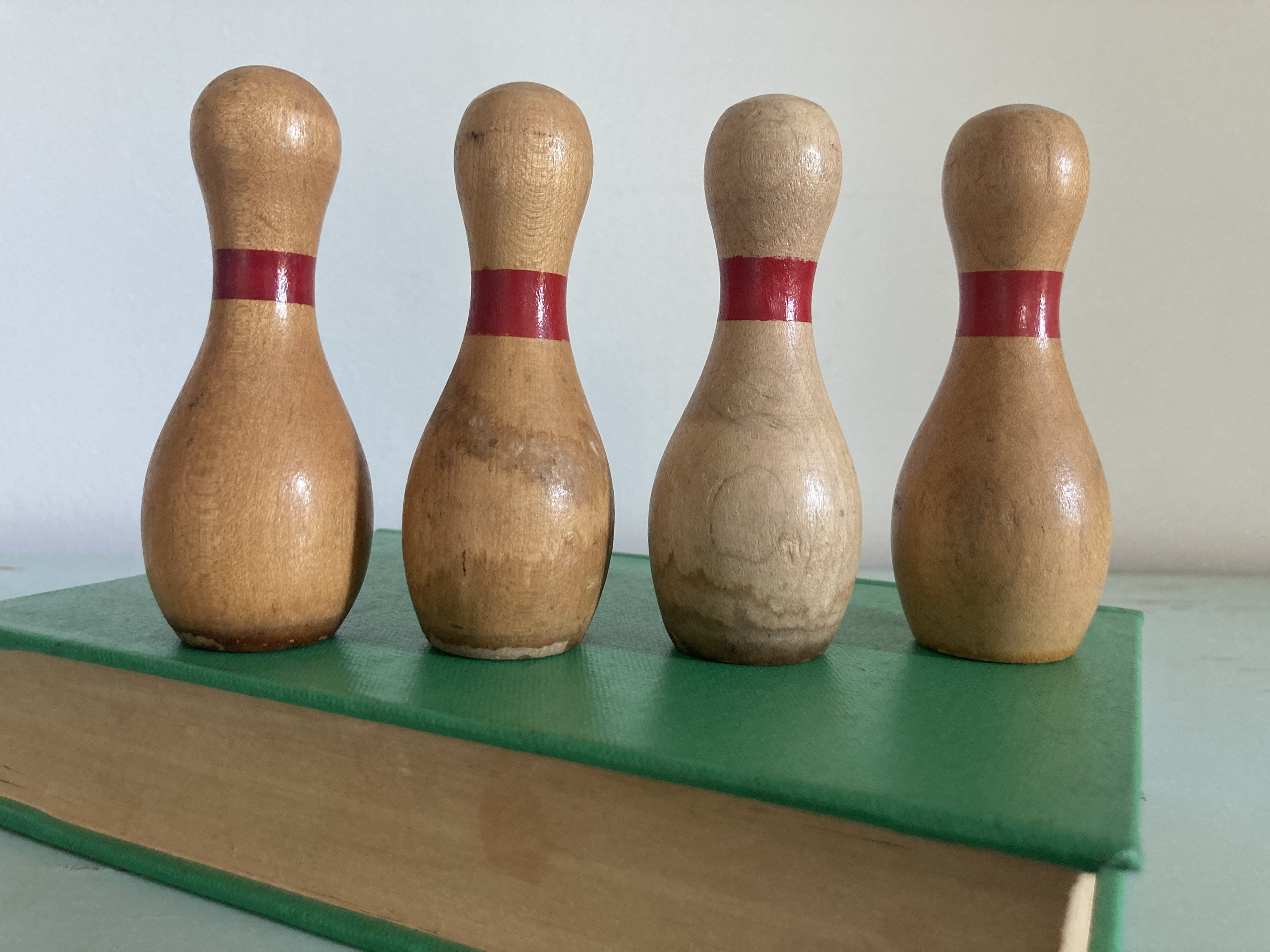 Vintage Small Wooden Bowling Pins Church League High Game Set Etsy