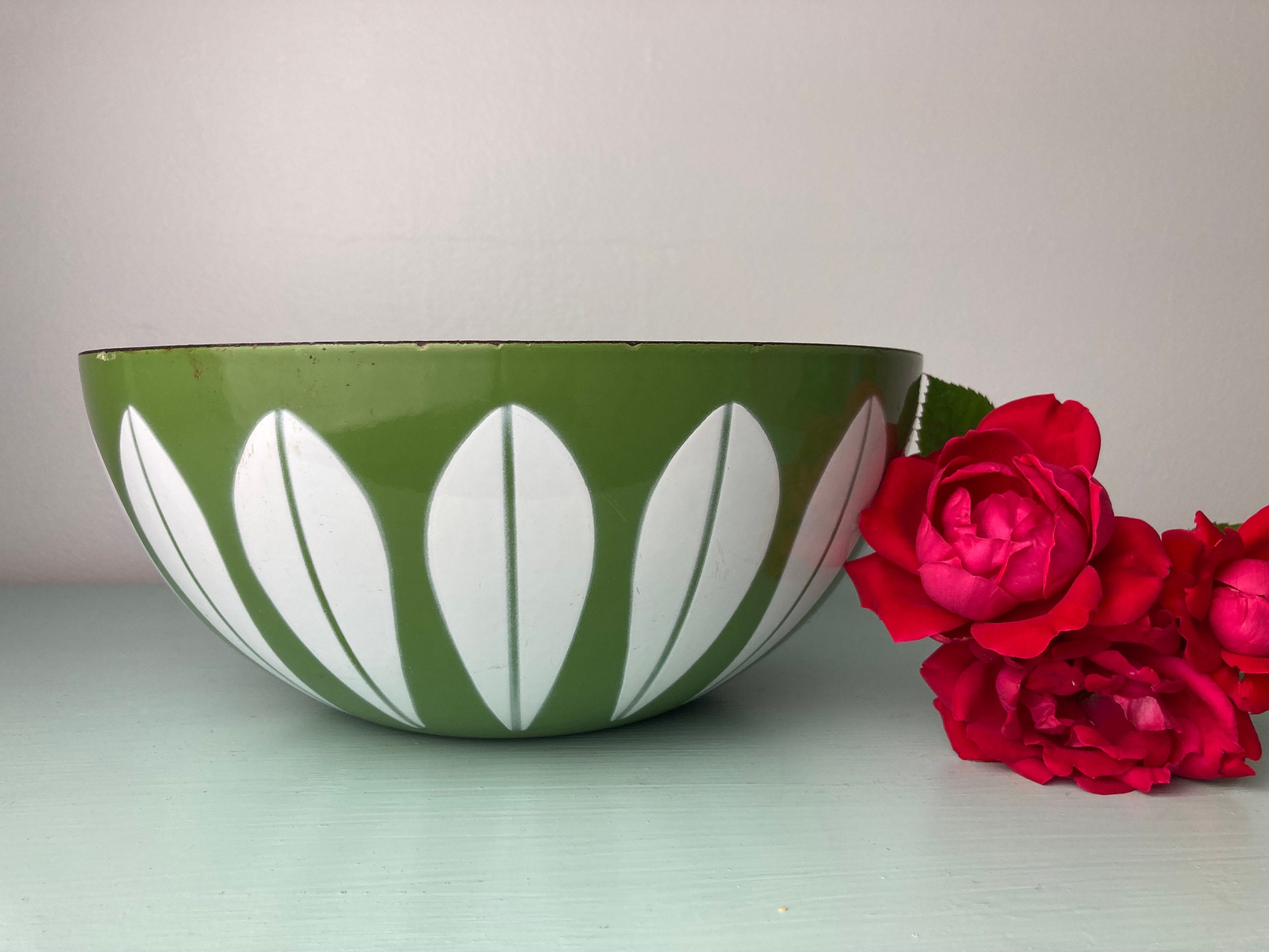 Vintage Cathrineholm 9.5 Lotus Olive Green Bowl - Etsy