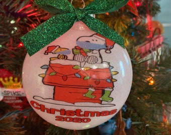 Snoopy Christmas Ornaments Etsy