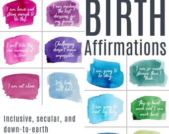 Printable Birth Affirmation Cards - Etsy