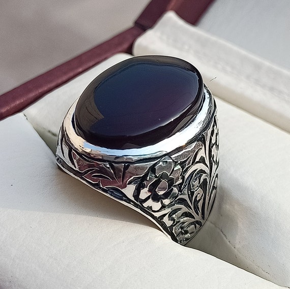 Buy Dark Brown Red Yemeni Aqeeq Ring Magnificent Yamni Akik Aqiq 925  Sterling Silver Ring Carnelian Mens Agate Ring Kabadi Natural Big Stone  Online in India - Etsy