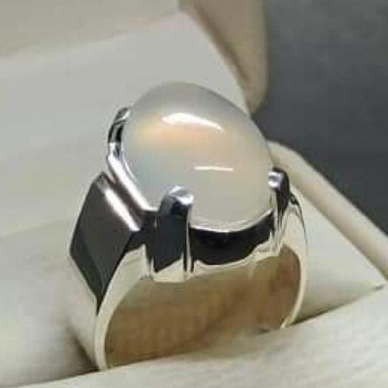 Natural Dur Al Najaf Stone Ring Dur e Najaf Ring Shia Rings Najaf Stone White Dur E Najaf Ring Moon Stone Rings Real Moon Stone Dur e Najaf image 2