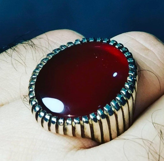 Black Blood Red Yemeni Aqeeq Ring Yaman Yemen Yamani Akik Aqiq Agate Bague  Silver Jewelry Black Hakik Stone Ring Unisex Ring Design Gifts - Etsy