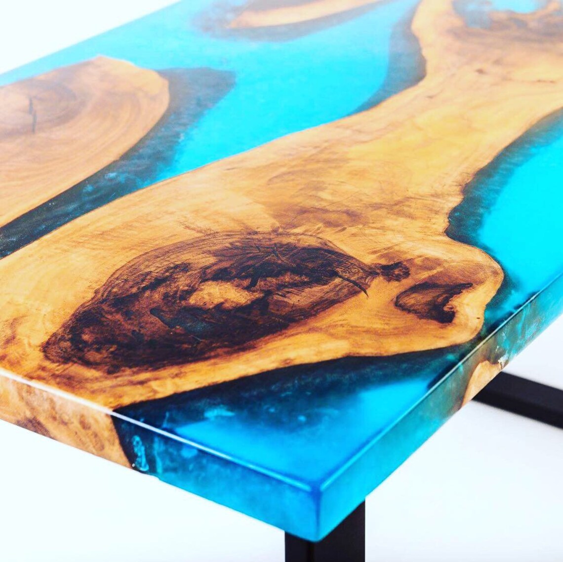 Epoxy live edge table Etsy