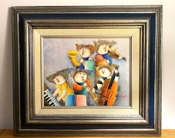 Five Musical Children nicknamed 'Puffy People' ~ painting by Joyce Roybal