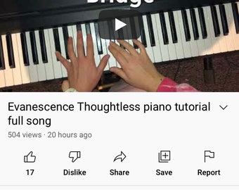 Thoughtless piano tutorial Evanescence version