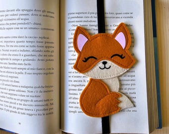 Personalized felt bookmark, choose from reindeer, fox, bee, teddy bear, squirrel, or penguin for a handmade personalized gift.