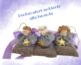 Set of 3 handmade natural lavender fragrance diffusers for closets, drawers, or small rooms.
