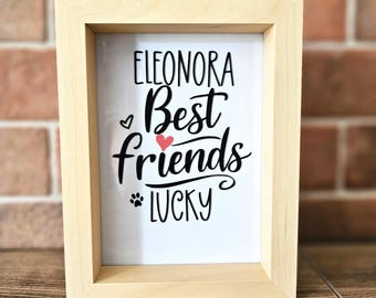 Best friends frame, gift for two friends, gift for friends, or owner and pet, with customizable writing