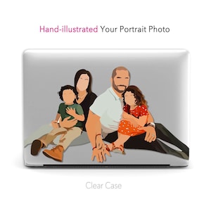 Custom Family Portrait, Clear Macbook Case Personalized | Macbook Air 13, Pro 13 14 16, M1 M2 2023